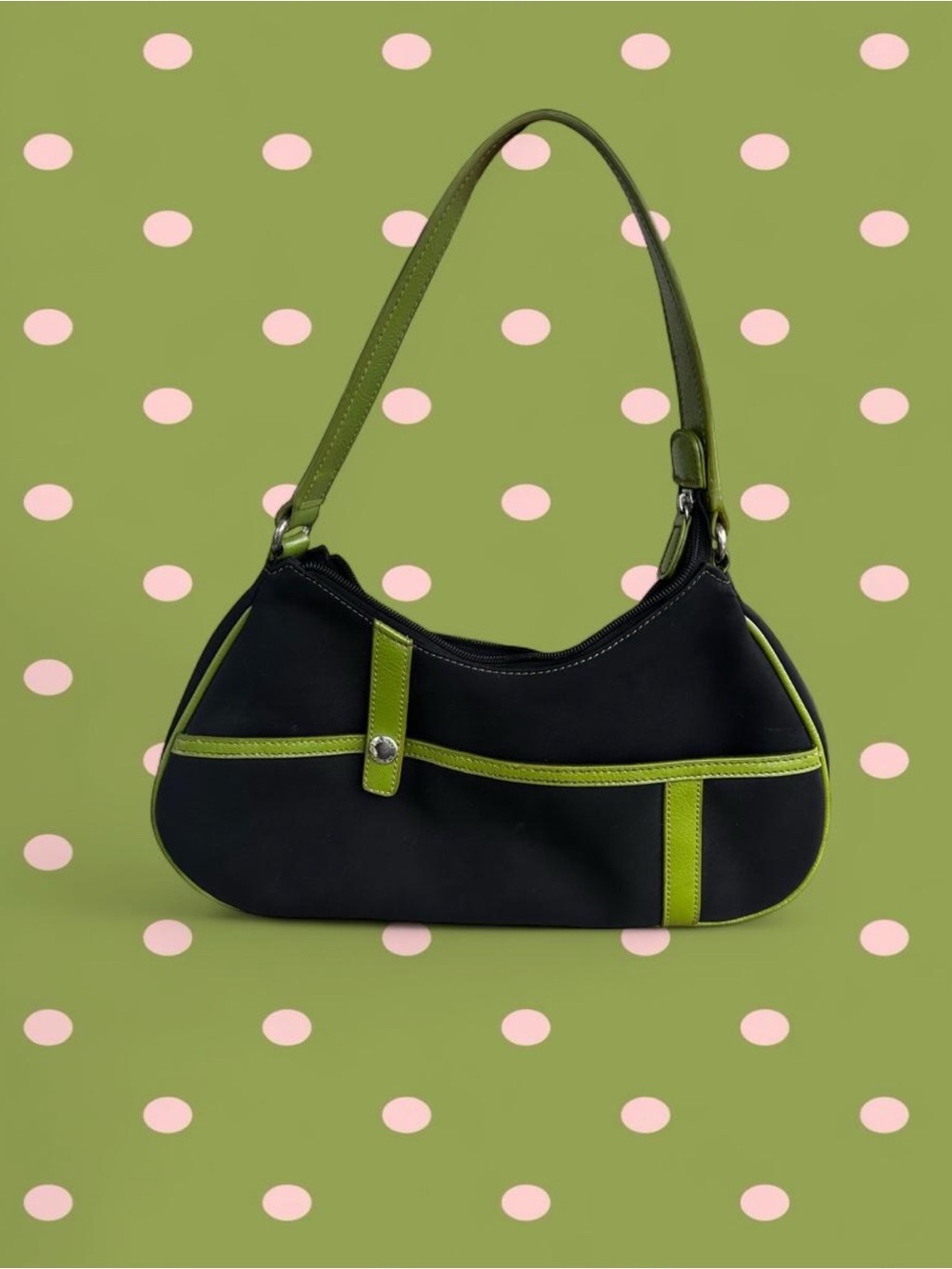 Beautiful y2k bag Black and green vintage handbag